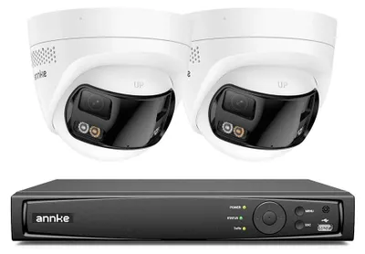 Obrázok produktu pre Sada bezpečnostných kamier – 8MP, 4K Ultra HD – dvojitá šošovka – detekcia pohybu pomocou umelej inteligencie – 180° panoramatický záber