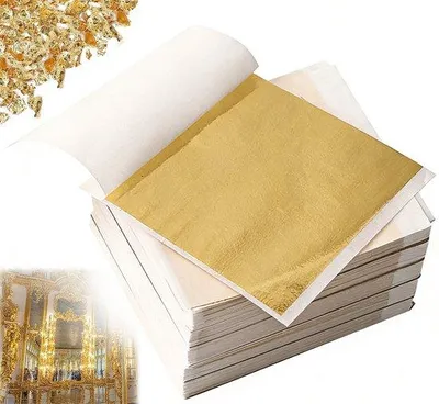 Produktbild von Goldschmiedeimitation - 200 Blätter - Metall - 8,5 x 8 cm - Goldpapier - Goldfolien