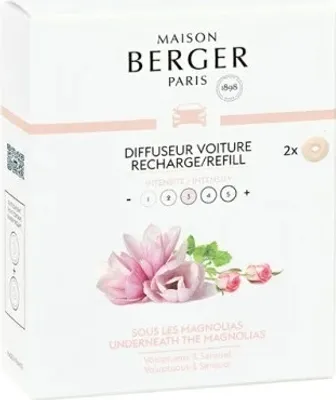Produktbild von Maison Berger Paris Unter den Magnolien, Lüfterstaberfrischer, Bernstein, Jasmin, Zitrone, Magnolien, Moschus, Patschuli, Pfirsich, Rose, 90 mm, 32 mm, 110 mm, 2 Stück(e)