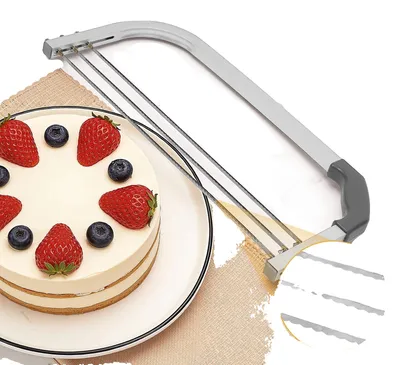 Image de Coupe-gâteaux, hauteur réglable, manche ergonomique, argenté