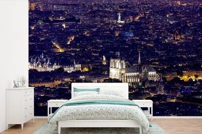 Produktbild von Panoramischer Wandteppich mit Paris- und Notre-Dame-Sicht - 600 cm breit, 400 cm hoch