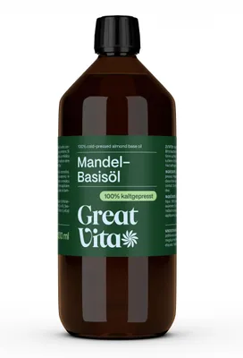 Produktbild von VitaFeel Mandel-Basisöl 1000 ml, vegan | Kosmetik Basis-Öl für Haar-/Hautpflege