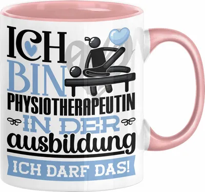 Produktbild von Physiotherapeutin Ausbildung Start Geschenk Tasse Ich Bin Physiotherapeutin In Der Ausbildung Ich Darf Das Kaffee-Becher Geschenkidee (Rosa)