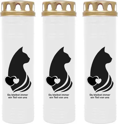Produktbild von Grabkerze Weiß 3er Pack, Brenndauer: 170 Stunden ( je Kerze ), Motiv: Portrait