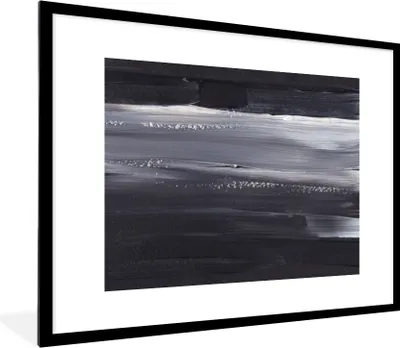 Produktbild von MuchoWow® Gerahmtes Poster Farbe - Abstrakt - Schwarz 80x60 cm - Poster mit Schwarzem Bilderrahmen Wandposter Rahmen Foto Bilder - Schlafzimmer-Dekorationen - Fotoposter