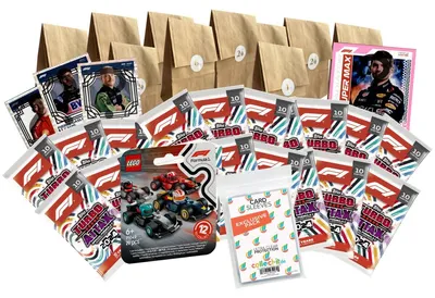 Zdjęcie produktu dla Topps – Turbo Attax Formuła 1 2024 – Kalendarz adwentowy 2024 – 24 wspaniałe niespodzianki