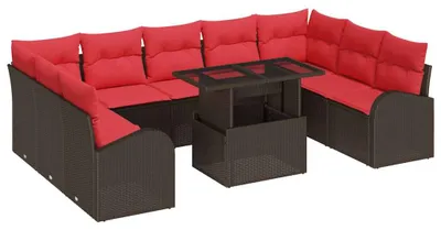 Productafbeelding van vidaXL Tuinset met 10 stukken, bruin, van polyrotan