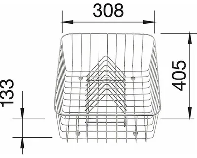 Obrázek produktu pro BLANCO 507829, Dřezový košík, Nerezová ocel, Nerezová ocel, 405 mm, 338 mm, 133 mm