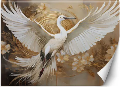 Produktbild von Vlies fototapete Vögel Abstrakte Blumen 150x105 cm Feeby Beige inkl. Kleber einfache Montage