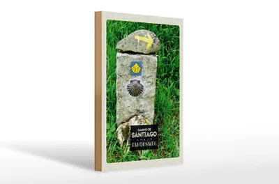 Produktbild von Holzschild Reise 20x30cm Spain Camino De Santiago Jakobsweg