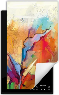 Produktbild von DarHaus Herdabdeckplatte 1 teilig 30x52 cm Anti Rutsch Matte Aufrollbar, bunt - Bild