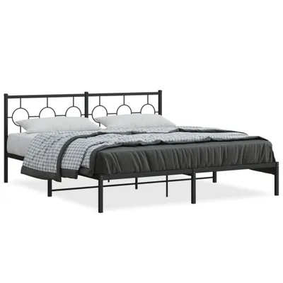 Produktbild von Möbel Bettgestell mit Kopfteil Metall Schwarz 180x200 cm - Klassische Betten 376230