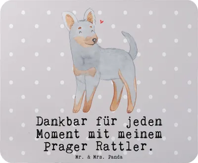 Produktbild von Mr. & Mrs. Panda Mauspad Prager Rattler Moment - Grau Pastell - Geschenk, Mouse Pad, Pincher, Mousepad, mousematte, pc mausunterlage, laptop