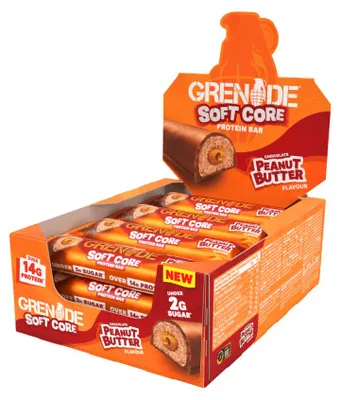 Produktbild von Grenade Soft Core Protein Bar (12x50g) Chocolate Peanut Butter - Riegel - Protein-Riegel