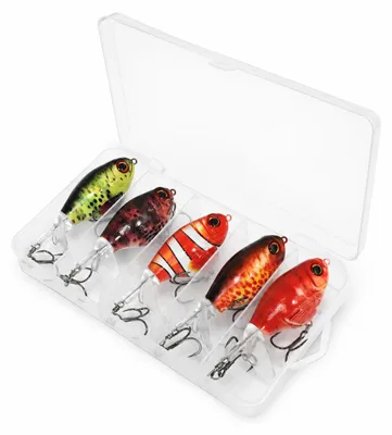 Productafbeelding van Fish-Xpro Topwater Prop-Bait Set - 5 Stuks - 9 cm - 14 g - Tacklebox