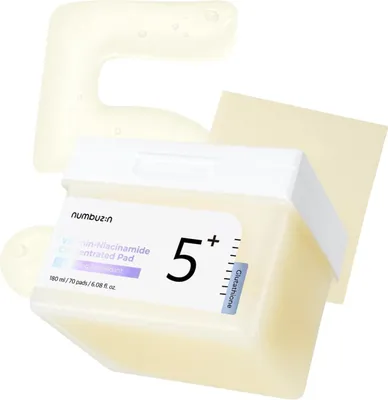 Produktbild von Numbuzin No.5 Vitamin-Niacinamide Pads – 70 Pads / 180 ml – Aufhellende Gesichtspflege mit 5 % Niacinamid, Tranexamsäure & Glutathion