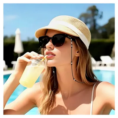 Produktbild von 2 Stück Brillenketten mit Perlen, Brillenkette, Brillenband aus Acrylperlen | Funktionaler und dekorativer Brillenhalter | Brillenband zum Umhängen für Damen