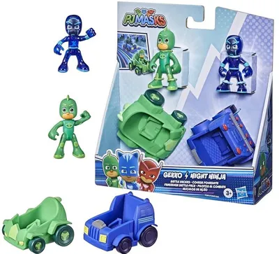 Zdjęcie produktu dla PJ MASKS figurki pojazdy GEKKO i NIGHT NINJA HASBRO F2841 PIDŻAMERSI