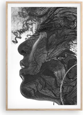 Produktbild von Gerahmtes Poster - Rahmen in heller Eiche - Frau Linie Kunst. - 70x100 cm - Wand Bild - Wanddeko - Wandbilder - Kunstposter - Wandposter - Bilderrahmen - Bilder - Kunstdruck - P2NPA70x100-4687