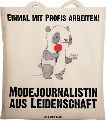 Produktbild von Mr. & Mrs. Panda Stoffbeutel Modejournalistin Leidenschaft - Transparent - Geschenk, Schultasche, Lustig, Ausbildung, Jutebeutel, Uni Tasche, Tote Bag, Studium, Shopping