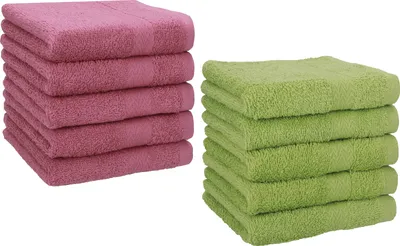 Produktbild von Betz 10 Stück Seiftücher 30x30 cm PREMIUM 100% Baumwolle  Farbe: beere und avocadogrün