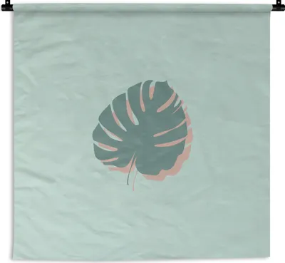 Produktbild von MuchoWow® Wandteppich Wandbehang Sommer - Monstera - Blau 150x150 cm Tapisserie Dekoration Wandtuch - Wohnaccessoires - Modernes