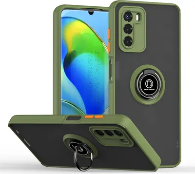Produktbild von Moto G42 Hülle, Ring Halter Ständer Matte Transluzent TPU Rahmen Stoßfest Schutzhülle für Motorola Moto G42 Grün