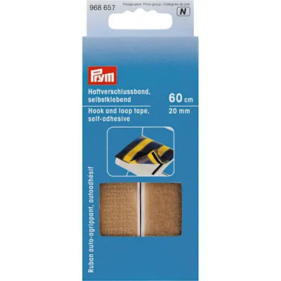Obrázek produktu pro Páska na suchý zip, samolepicí, 20 mm x 0,6 m, béžová