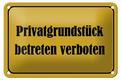 Produktbild von Blechschild Hinweis 18x12cm Privatgrundstück betreten