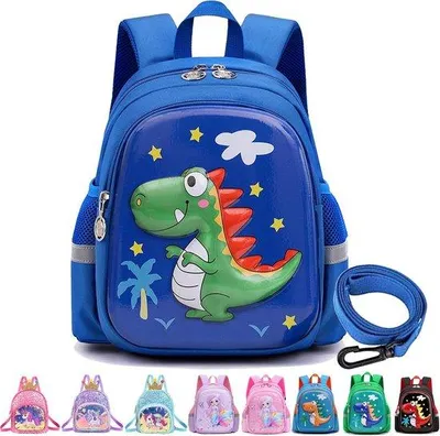 Produktbild von Famanu 3D Kinder-Rucksack mit Sicherheitskoord und Dinosaurier-Design - für Jungen 2-5 Jahre