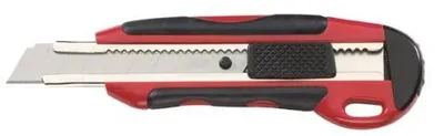 Produktbild von Ecobra Cutter, 18 mm Klinge, Scheiberaster, Rechtshänder/Linkshänder, Kunststoffgehäuse, gummierte Griffzone, inklusiv 2 Ersatzklingen, rot