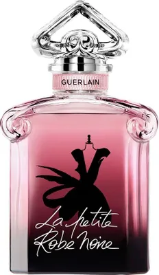 A bottle of Guerlain La Petite Robe Noire Intense Eau de Parfum for women.