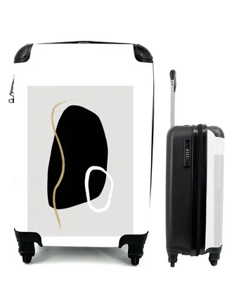Produktbild von MuchoWow® Koffer Handgepäck Trolley Rollkoffer Kleine Reisekoffer mit 4 Rollen - Minimalismus - Abstrakt - Design - Cabin Size < 55x40x23 cm & 55x40x20 cm - Fotokoffer - Kabinenkoffer - Boardgepäck - Reise-Box - Reisekoffer - Reisegepäck - Koffer mit Bild - Trolley für Kinder