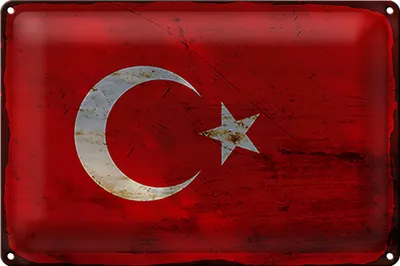 Produktbild von Blechschild Flagge Türkei 40x30cm Flag of Turkey Rost