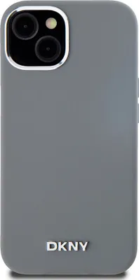 Produktbild von DKNY  iPhone 15 / 14 / 13 6.1" Grau Liquid Silicone Small Metal Logo MagSafe Schutzhülle