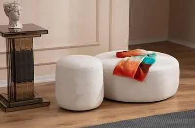 Zdjęcie produktu dla stołek tapicerowany Okrągły stołek Meble do siedzenia Designerskie stylowe meble