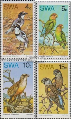 Produktbild von Briefmarken Namibia - Südwestafrika 1974 Mi 392-395 (kompl.Ausg.) postfrisch Einheimische Vögel