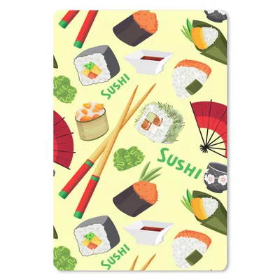 Produktbild von MuchoWow® Mauspad Mousepad Sushi - Japan - Muster 18x27 cm - Mousepads - Maus Mat - Pad - Mausunterlage