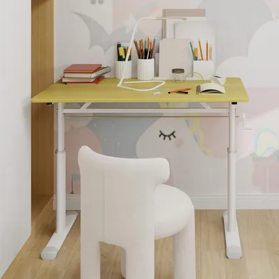 Produktbild von Höhenverstellbarer Schreibtisch für Kinder und Erwachsene – 100 x 60 x 90 cm, Beige