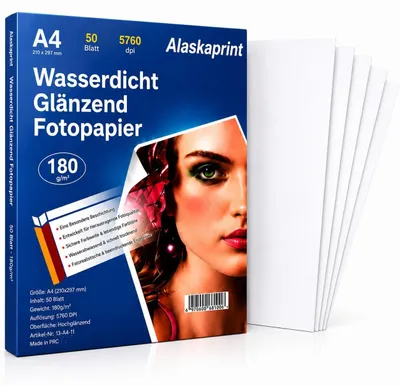 Obrázok produktu pre Fotopapier formátu A4, lesklý, 180 g/m², 50 listov