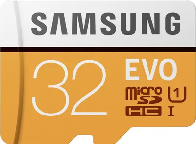 Image de Samsung SD, 32GB, SDXC, classe 10, UHS-I, 100 MB/s, couleur : orange/blanc