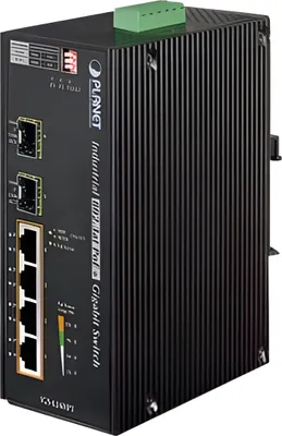 Produktbild von PLANET Industrial 4-Port 10/100/1000T 802.3at PoE + 2-Port