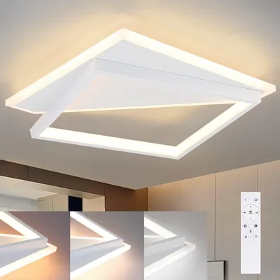 Zdjęcie produktu dla ZMH – lampa sufitowa LED do salonu, biała lampa do sypialni z regulacją jasności i pilotem, 40 W – nowoczesne oświetlenie sufitowe do kuchni i przedpokoju