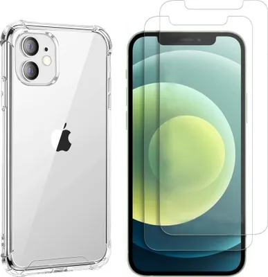 Image de Étui antichoc pour iPhone 12 avec 2 protections d'écran en verre trempé Phonillico®