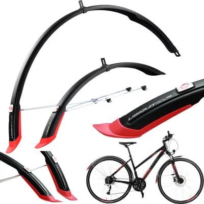 Produktbild von SIMPLA 28'' UBIQUIT Fahrradschutzbleche für Citybikes Voll Schwarz Rot