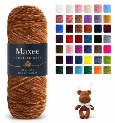 Obrázok produktu pre Samtová priadza Chenille, farba karamel, 100g