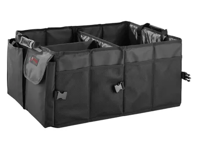 Produktbild von Auto Premium Kofferraumbox Organizer faltbar 4 Einsteckfächer Schwarz NEU