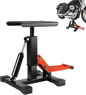 Produktbild von Motorrad Hebebühne Hydraulisch Motorradheber Montageständer Motorrad, 400kg Tragkraft, Rutschfester Motorrad Ständer, Faltbarer Motorrad Heber & Motorradständer für Werkstatt