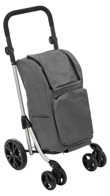 Produktbild von Einkaufswagen mit stabilen Rädern, grau, 46 l