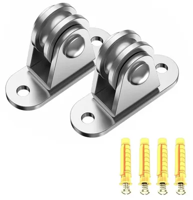 Produktbild von Umlenkrollen für Seile - 2 Stück - Metall-Seilrollen mit Richtungswechsel - Seilrolle für Markisen, Sonnensegel und Überdachungen